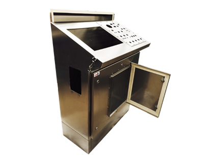 Control Desk Interface with Protective Hinged Weather Cover